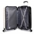 K6676L - KONO 3 Piece Suitcase Horizontal Stripe Luggage Set - White And Black